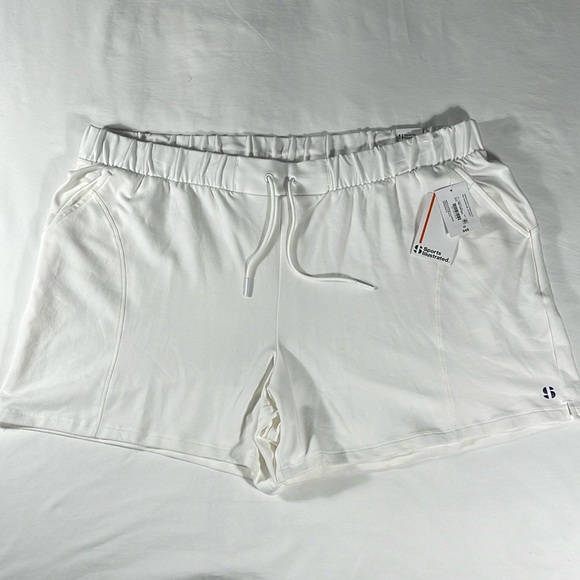 Sports Illustrated womens white pull-on drawstring elastic 5" shorts- size 2X - Picture 2 of 11